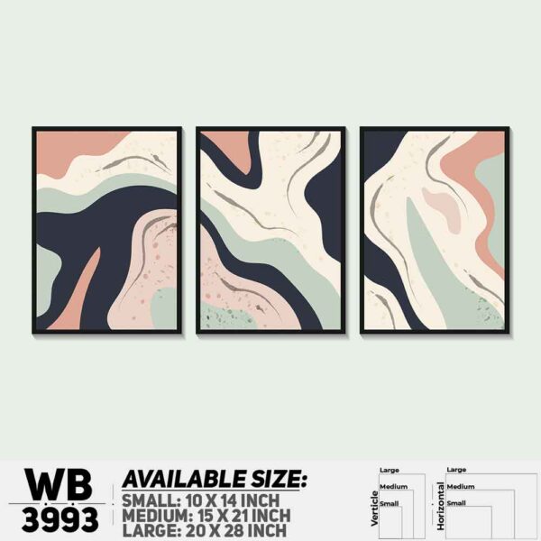 DDecorator Abstract Art Marble Texured (Set of3) Wall Decoration And Home Decoration PVC Wall Board And Wall Canvas - WB3993