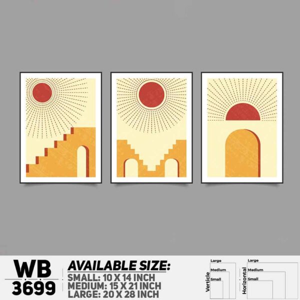 DDecorator Landscape Horizon Art (Set of 3) Wall Decoration And Home Decoration PVC Wall Board And Wall Canvas - WB3699