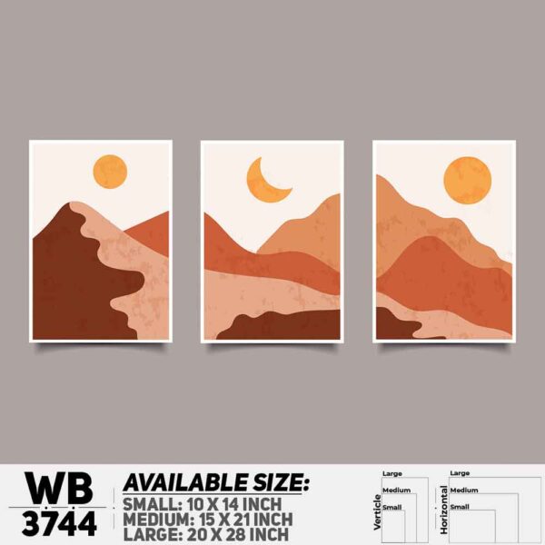 DDecorator Landscape Horizon Art (Set of 3) Wall Decoration And Home Decoration PVC Wall Board And Wall Canvas - WB3744