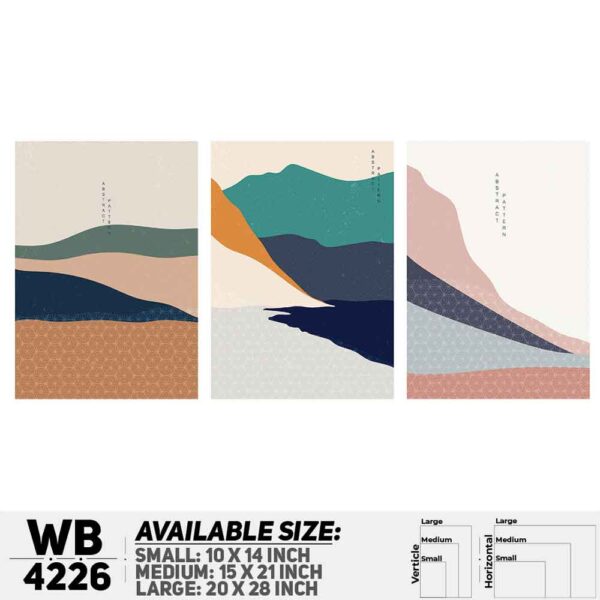 DDecorator Landscape & Horizon Design (Set of 3) Wall Decoration And Home Decoration PVC Wall Board And Wall Canvas - WB4226
