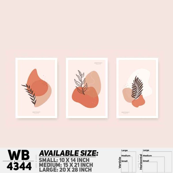 DDecorator Leaf With Abstract Art (Set of 3) Wall Decoration And Home Decoration PVC Wall Board And Wall Canvas - WB4344