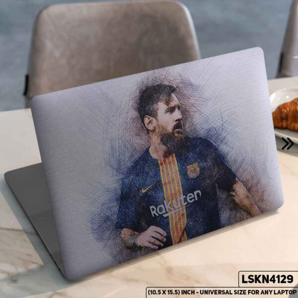 Messi Football FIFA Matte Finished Removable Waterproof Laptop Sticker & Laptop Skin (Including FREE Accessories) - LSKN4129 - DDecorator