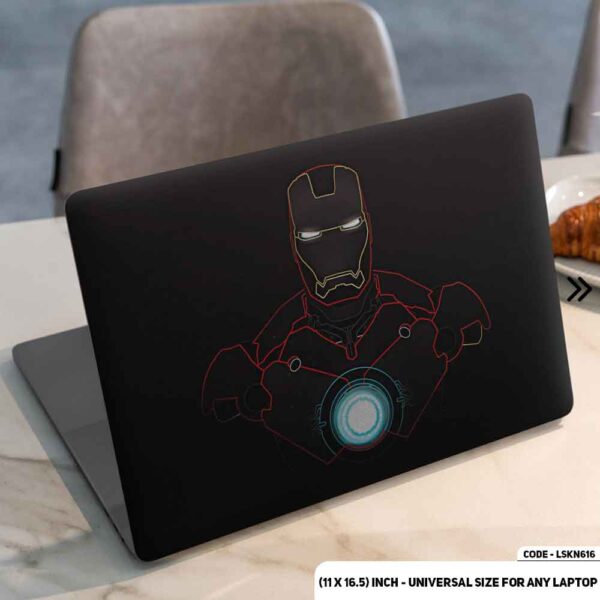 Red Print Of Iron Man Matte Finished Removable Waterproof Laptop Sticker & Laptop Skin (Including FREE Accessories) - LSKN616 - DDecorator