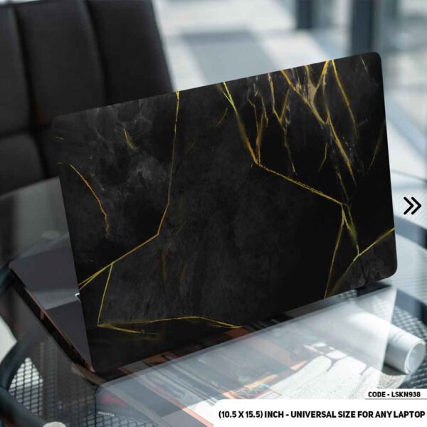 Black Marble Texture Matte Finished Removable Waterproof Laptop Sticker & Laptop Skin (Including FREE Accessories) - LSKN938 - DDecorator
