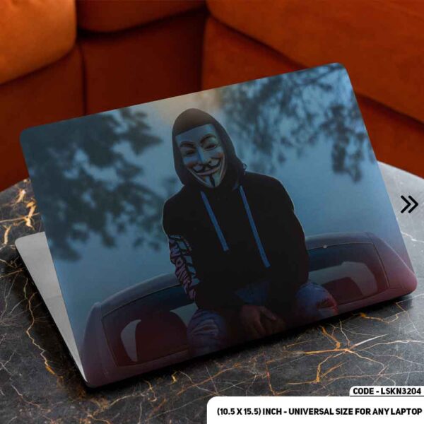 Anonymous Illustration Matte Finished Removable Waterproof Laptop Sticker & Laptop Skin (Including FREE Accessories) - LSKN3204 - DDecorator