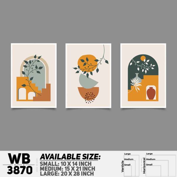 DDecorator Abstract ArtWork (Set of 3) Wall Decoration And Home Decoration PVC Wall Board And Wall Canvas - WB3870