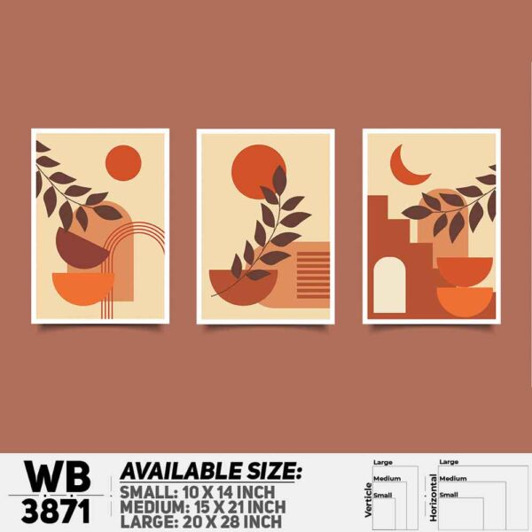 DDecorator Flower And Leaf ArtWork (Set of 3) Wall Decoration And Home Decoration PVC Wall Board And Wall Canvas - WB3871