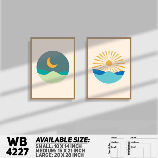 DDecorator Landscape & Horizon Design (Set of 2) Wall Decoration And Home Decoration PVC Wall Board And Wall Canvas - WB4227