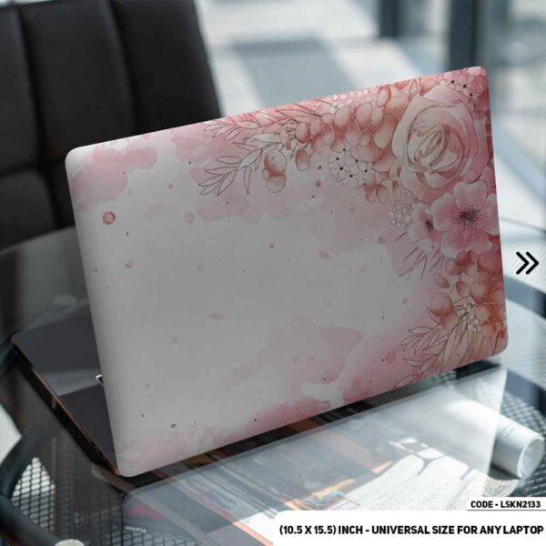 Flower Pattern Floral Design Matte Finished Removable Waterproof Laptop Sticker & Laptop Skin (Including FREE Accessories) - LSKN2133 - DDecorator