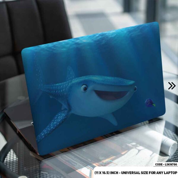 Shark with Happy Mood Matte Finished Removable Waterproof Laptop Sticker & Laptop Skin (Including FREE Accessories) - LSKN786 - DDecorator