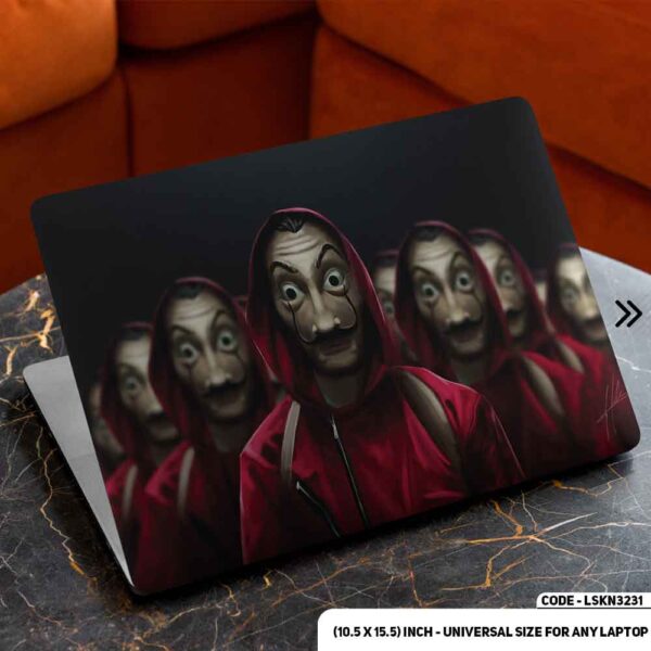 Money Heist Full Team Matte Finished Removable Waterproof Laptop Sticker & Laptop Skin (Including FREE Accessories) - LSKN3231 - DDecorator
