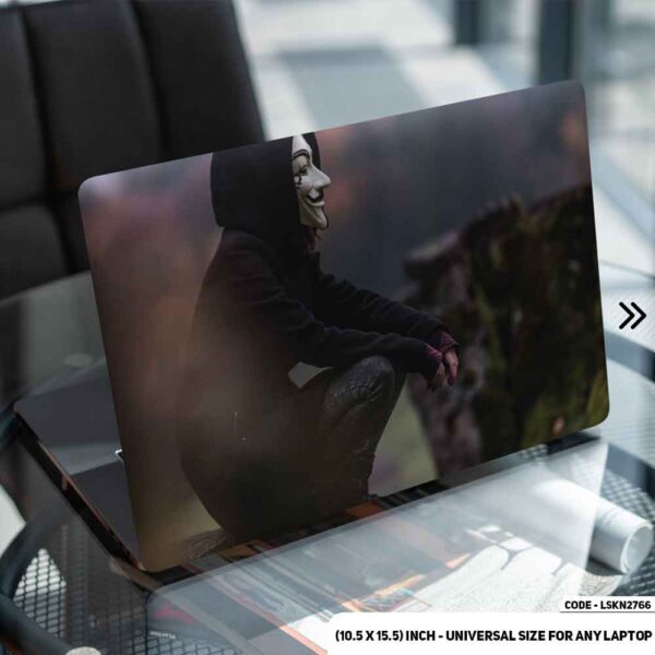 Anonymous Boy Matte Finished Removable Waterproof Laptop Sticker & Laptop Skin (Including FREE Accessories) - LSKN2766 - DDecorator