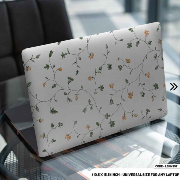 Flower Pattern Floral Design Matte Finished Removable Waterproof Laptop Sticker & Laptop Skin (Including FREE Accessories) - LSKN997 - DDecorator