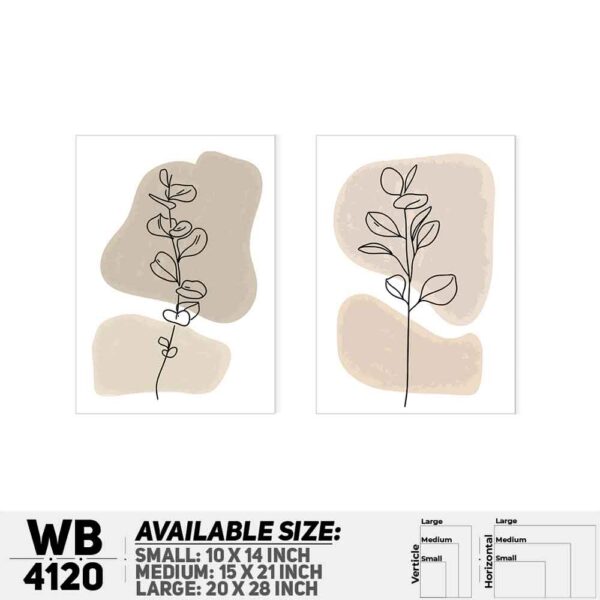DDecorator Flower & Leaf With Vase (Set of 2) Wall Decoration And Home Decoration PVC Wall Board And Wall Canvas - WB4120