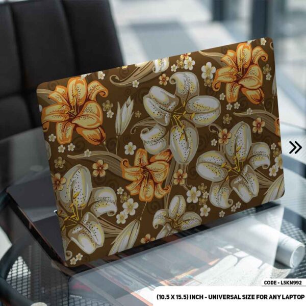 Flower Pattern Floral Design Matte Finished Removable Waterproof Laptop Sticker & Laptop Skin (Including FREE Accessories) - LSKN992 - DDecorator