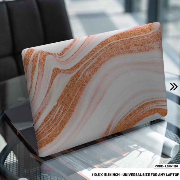 Marble Texture Golden Matte Finished Removable Waterproof Laptop Sticker & Laptop Skin (Including FREE Accessories) - LSKN1120 - DDecorator