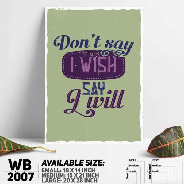 DDecorator Don't Say - Motivational Wall Decoration And Home Decoration PVC Wall Board And Wall Canvas - WB2007