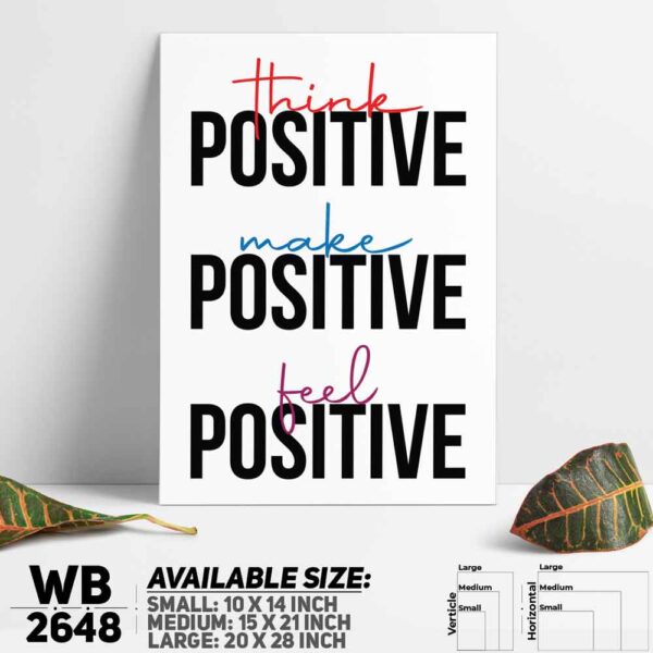 DDecorator Positive Positivity - Motivational Wall Decoration And Home Decoration PVC Wall Board And Wall Canvas - WB2648
