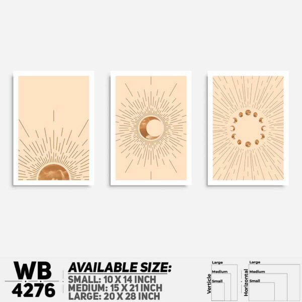 DDecorator Abstract Art (Set of 3) Wall Decoration And Home Decoration PVC Wall Board And Wall Canvas - WB4276
