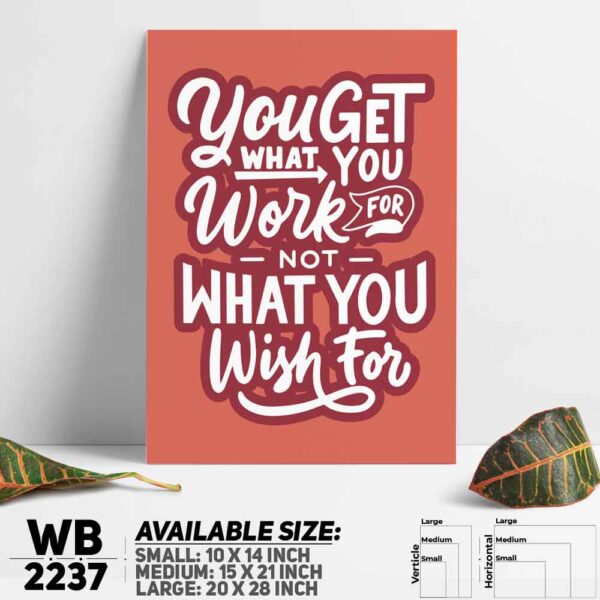 DDecorator Wish & Work For It - Motivational Wall Decoration And Home Decoration PVC Wall Board And Wall Canvas - WB2237