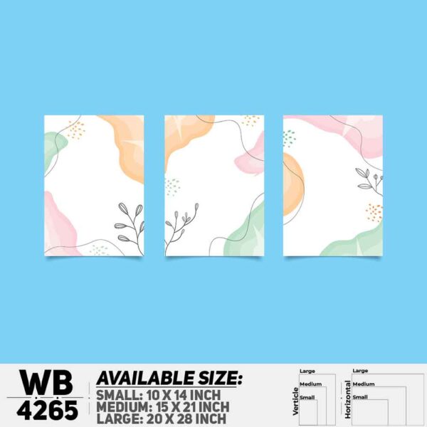 DDecorator Flower & Leaf Abstract Art (Set of 3) Wall Decoration And Home Decoration PVC Wall Board And Wall Canvas - WB4265