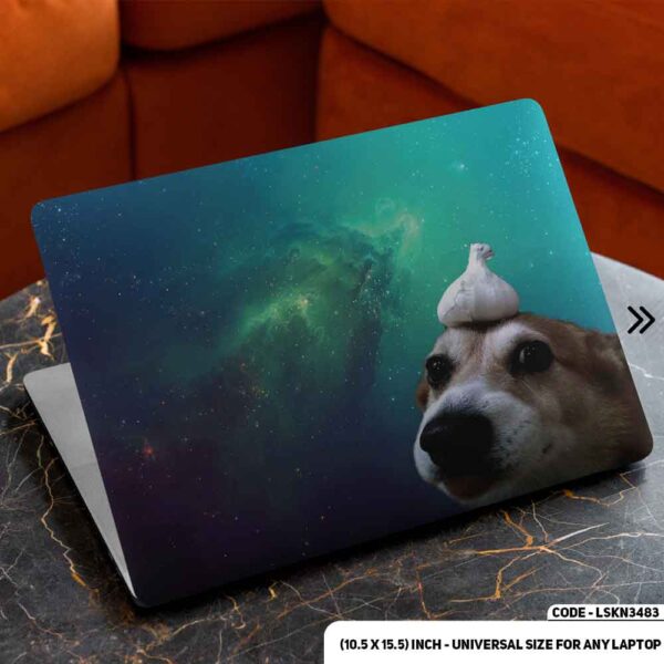 Dog In space Matte Finished Removable Waterproof Laptop Sticker & Laptop Skin (Including FREE Accessories) - LSKN3483 - DDecorator