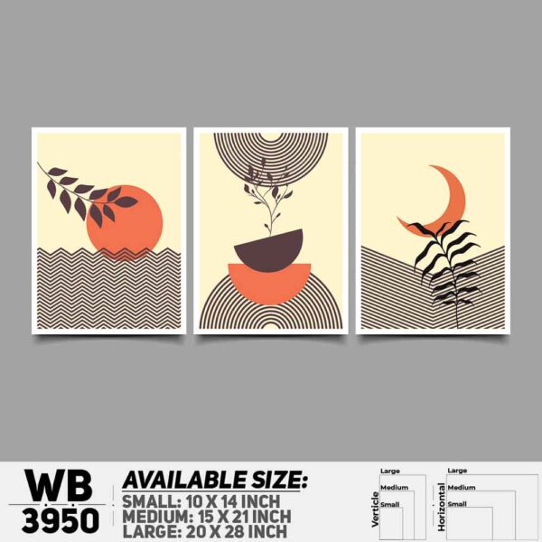 DDecorator Flower And Leaf ArtWork (Set of 3) Wall Decoration And Home Decoration PVC Wall Board And Wall Canvas - WB3950