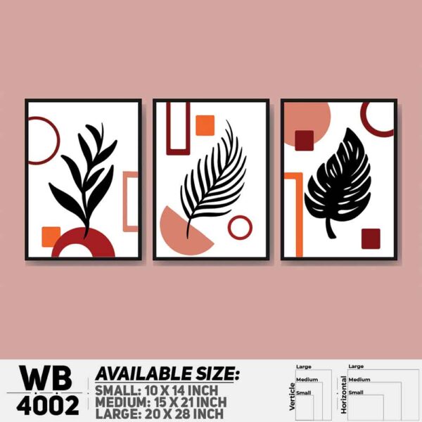 DDecorator Leaf With Abstract Art (Set of 3) Wall Decoration And Home Decoration PVC Wall Board And Wall Canvas - WB4002