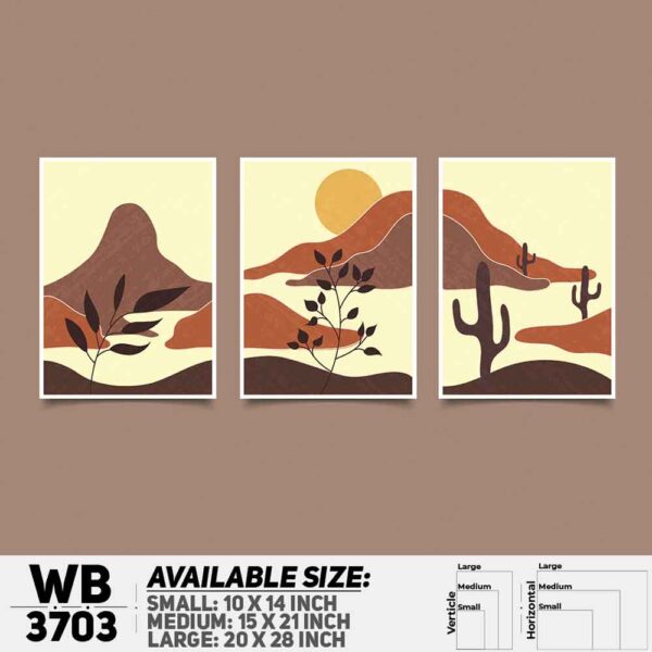 DDecorator Landscape Horizon Art (Set of 3) Wall Decoration And Home Decoration PVC Wall Board And Wall Canvas - WB3703
