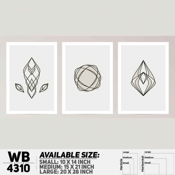 DDecorator Abstract Art (Set of 3) Wall Decoration And Home Decoration PVC Wall Board And Wall Canvas - WB4310