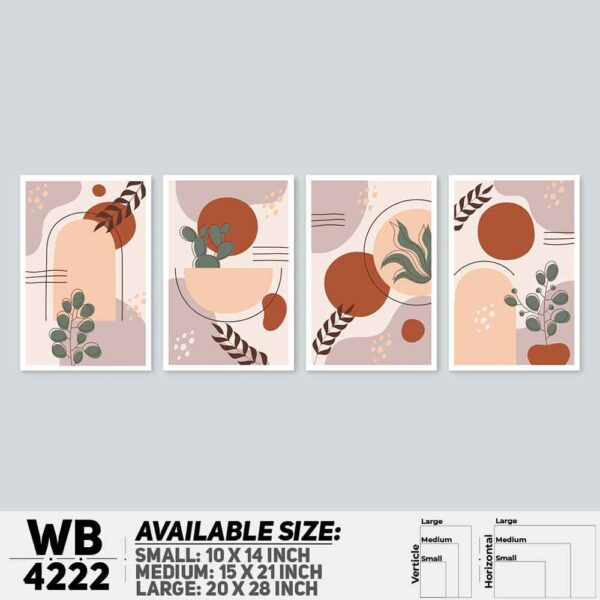 DDecorator Abstract Art (Set of 4) Wall Decoration And Home Decoration PVC Wall Board And Wall Canvas - WB4222