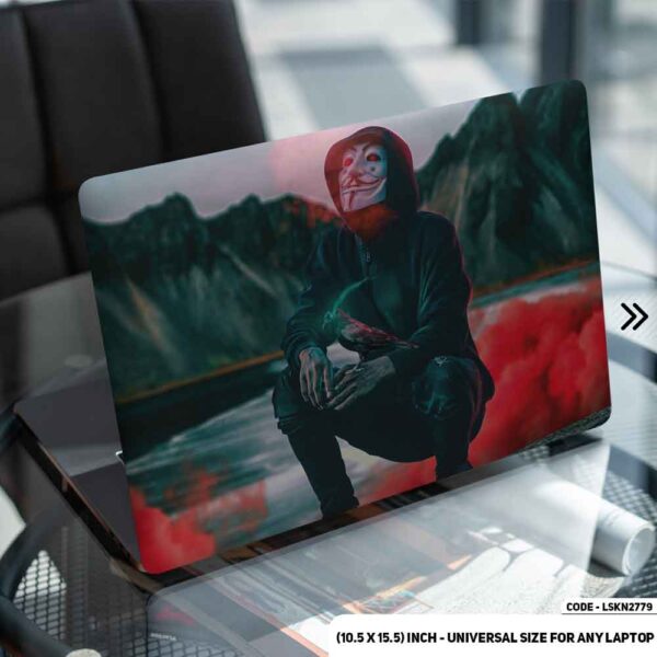 Anonymous Boy Matte Finished Removable Waterproof Laptop Sticker & Laptop Skin (Including FREE Accessories) - LSKN2779 - DDecorator