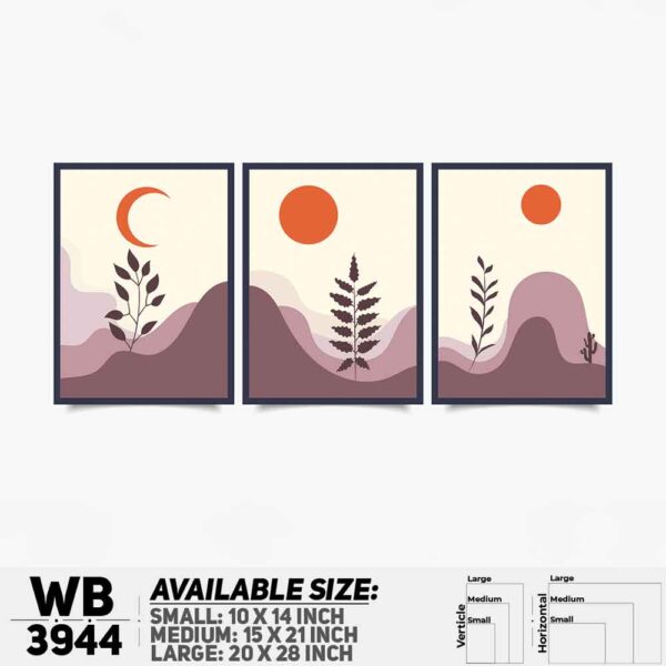 DDecorator Flower And Leaf ArtWork (Set of 3) Wall Decoration And Home Decoration PVC Wall Board And Wall Canvas - WB3944