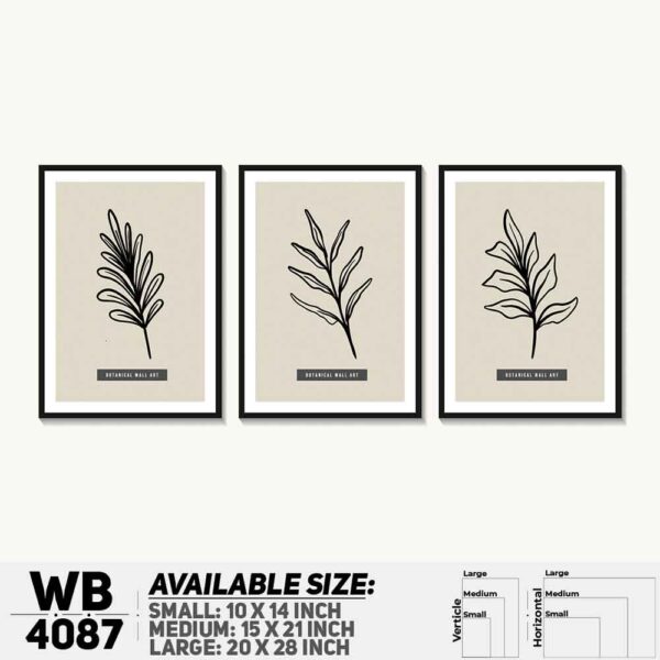 DDecorator Leaf With Abstract Art (Set of 3) Wall Decoration And Home Decoration PVC Wall Board And Wall Canvas - WB4087