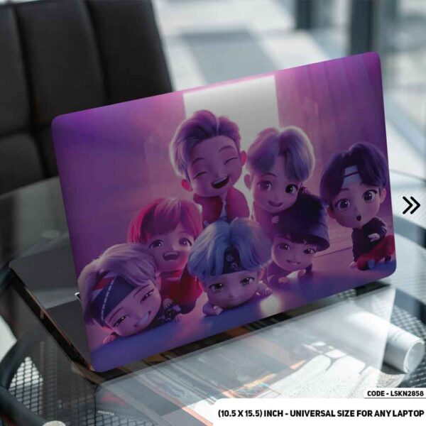 BTS Member Cartoon Art Matte Finished Removable Waterproof Laptop Sticker & Laptop Skin (Including FREE Accessories) - LSKN2858 - DDecorator