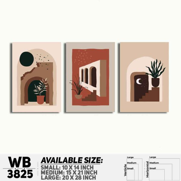 DDecorator Abstract ArtWork (Set of 3) Wall Decoration And Home Decoration PVC Wall Board And Wall Canvas - WB3825