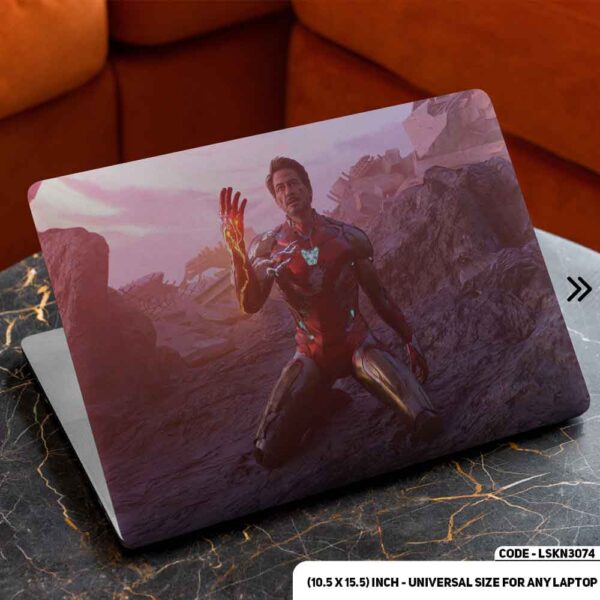 Iron Man Last Scene Art Illustration Matte Finished Removable Waterproof Laptop Sticker & Laptop Skin (Including FREE Accessories) - LSKN3074 - DDecorator