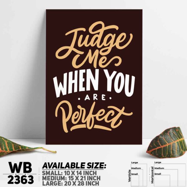 DDecorator Don't Judge - Motivational Wall Decoration And Home Decoration PVC Wall Board And Wall Canvas - WB2363