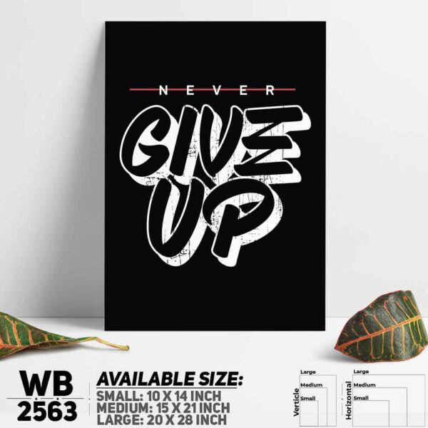 DDecorator Never Give Up - Motivational Wall Decoration And Home Decoration PVC Wall Board And Wall Canvas - WB2563