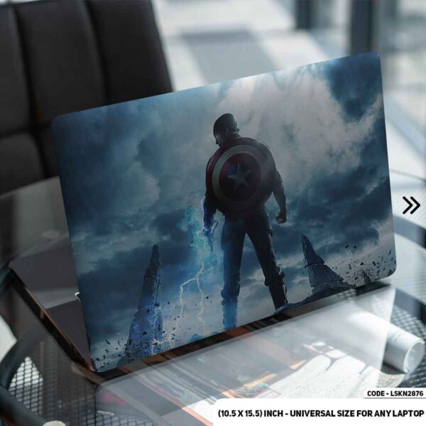 Captain America With Shield Matte Finished Removable Waterproof Laptop Sticker & Laptop Skin (Including FREE Accessories) - LSKN2876 - DDecorator
