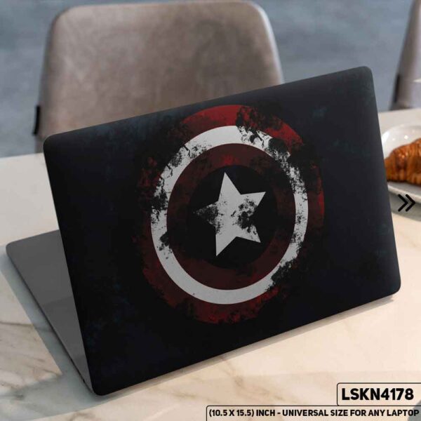 Captain America Marvel Matte Finished Removable Waterproof Laptop Sticker & Laptop Skin (Including FREE Accessories) - LSKN4178 - DDecorator