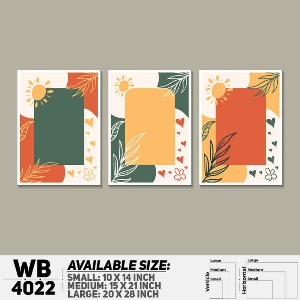 DDecorator Leaf With Abstract Art (Set of 3) Wall Decoration And Home Decoration PVC Wall Board And Wall Canvas - WB4022