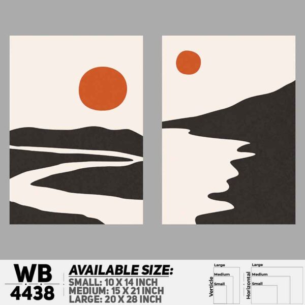 DDecorator Landscape & Horizon Design (Set of 2) Wall Decoration And Home Decoration PVC Wall Board And Wall Canvas - WB4438