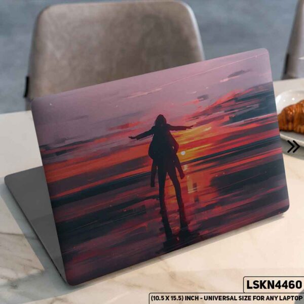 Animated Digital Illustration Couple Matte Finished Removable Waterproof Laptop Sticker & Laptop Skin (Including FREE Accessories) - LSKN4460 - DDecorator
