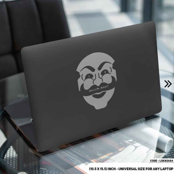 Man with Mushtash Matte Finished Removable Waterproof Laptop Sticker & Laptop Skin (Including FREE Accessories) - LSKN2684 - DDecorator