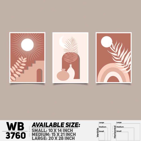 DDecorator Flower And Leaf ArtWork (Set of 3) Wall Decoration And Home Decoration PVC Wall Board And Wall Canvas - WB3760