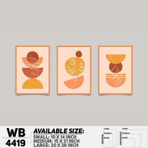 DDecorator Abstract Art (Set of 3) Wall Decoration And Home Decoration PVC Wall Board And Wall Canvas - WB4419