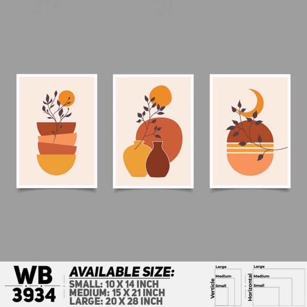 DDecorator Flower And Leaf ArtWork (Set of 3) Wall Decoration And Home Decoration PVC Wall Board And Wall Canvas - WB3934