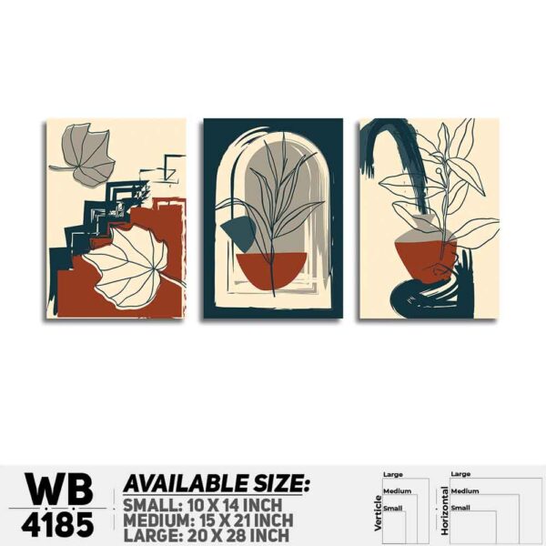 DDecorator Abstract Art (Set of 3) Wall Decoration And Home Decoration PVC Wall Board And Wall Canvas - WB4185