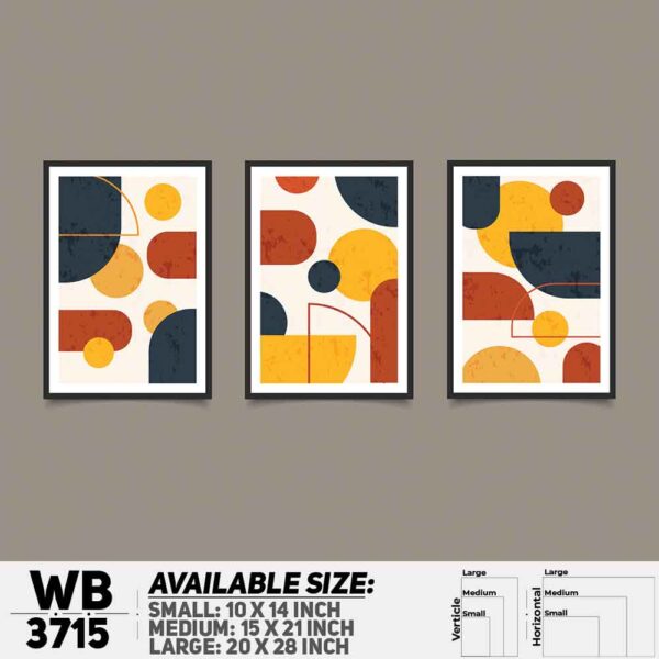 DDecorator Abstract ArtWork (Set of 3) Wall Decoration And Home Decoration PVC Wall Board And Wall Canvas - WB3715